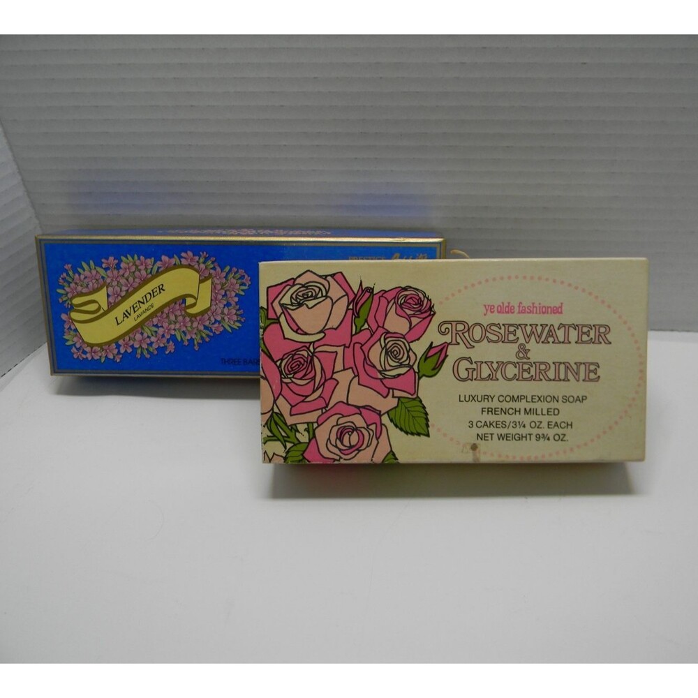 Vintage Decorative Soap in Boxes Lavender Rosewater Durham Prestige